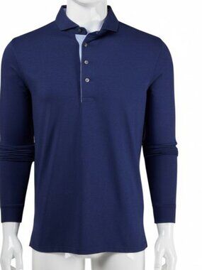 Greyson Men's Blue Long Sleeve Apache Polo Shirt Top Size XXL